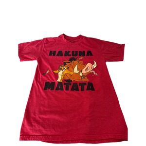 Disney The‎ Lion King Hakuna Matata Graphic T Shirt Red Kids Size Small